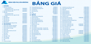 bang gia benh vien phu san mekong